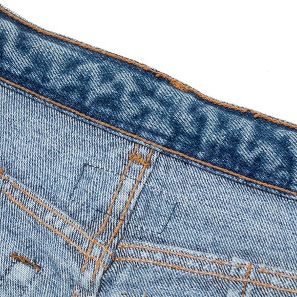 Fiorucci (Italy) 80s, Ring-Spun Indigo, Jacquard Braid, Gold Lace Overlay - Picture 11 of 11